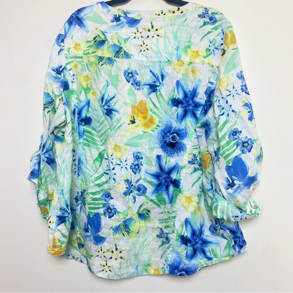 JM Collection Linen Blouse - Picture 2 of 4